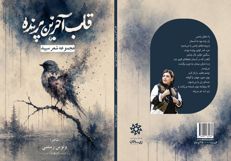 طراحی جلد کتاب «قلب آخرین پرنده» (مجموعه شعر سپید)